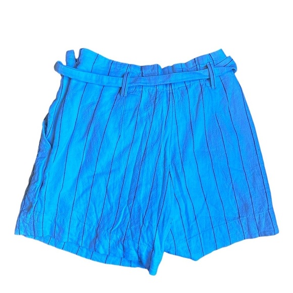 Abercrombie & Fitch Womens Medium Ultra High Rise Linen Blend Shorts White Black - Picture 7 of 13